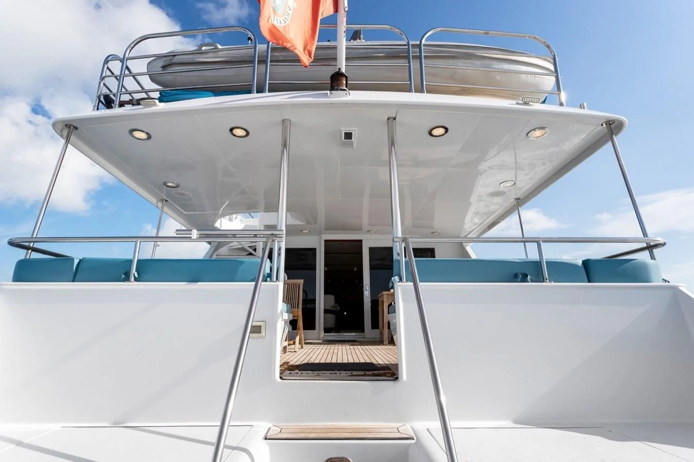 the front of a boat aboard DESLIZE Yacht for Sale