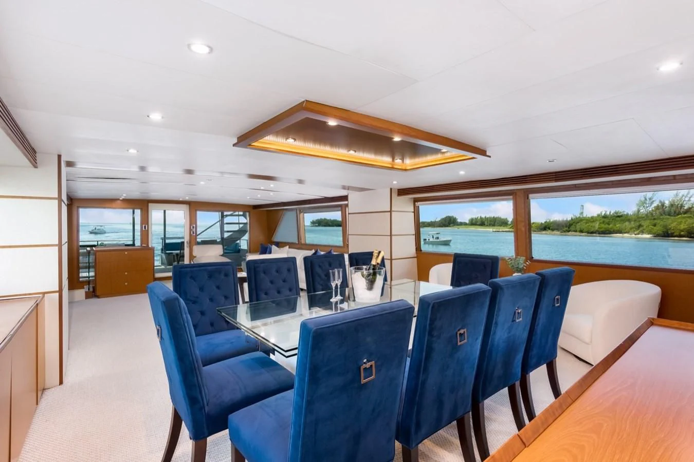 inside view of a room aboard DESLIZE Yacht for Sale