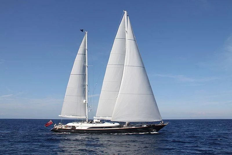 a sailboat on the water aboard PANTHALASSA Yacht for Sale
