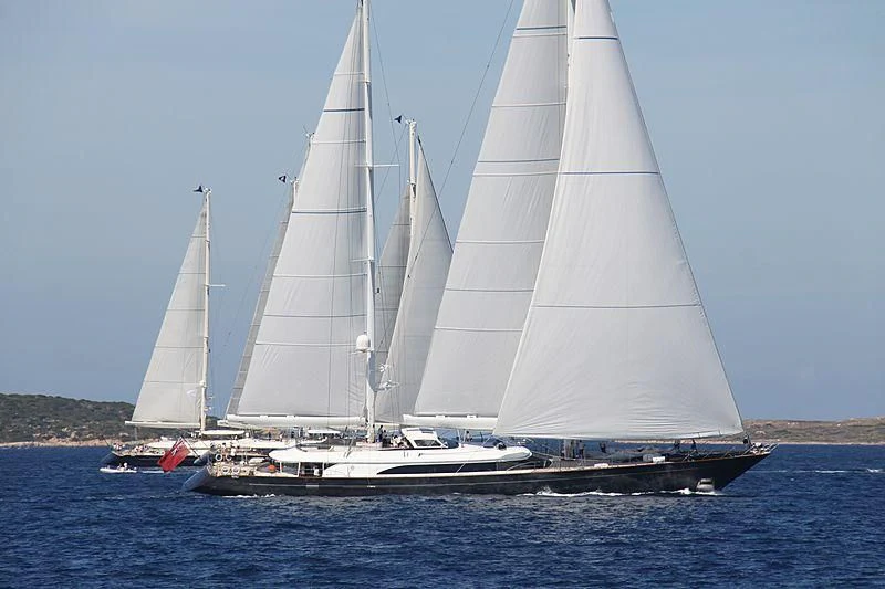a sailboat on the water aboard PANTHALASSA Yacht for Sale