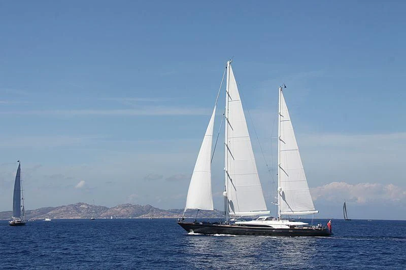 a sailboat on the water aboard PANTHALASSA Yacht for Sale