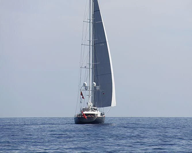 a sailboat on the water aboard PANTHALASSA Yacht for Sale