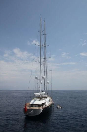 a boat in the water aboard PANTHALASSA Yacht for Sale