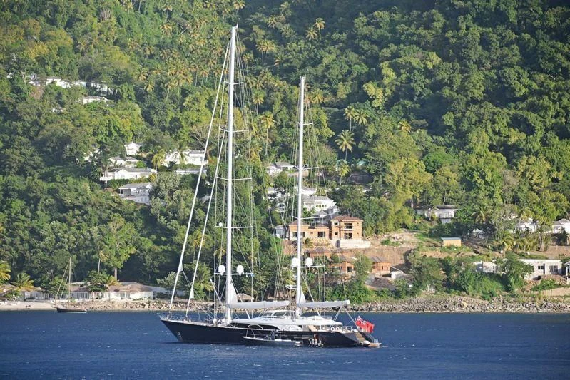 a sailboat on the water aboard PANTHALASSA Yacht for Sale