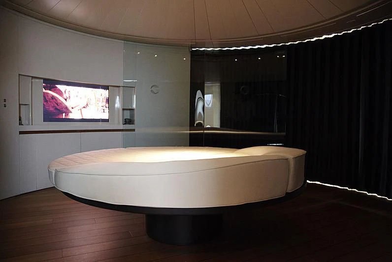 a large bathtub in a bathroom aboard PANTHALASSA Yacht for Sale