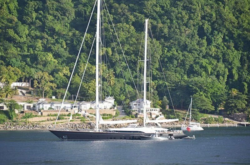 a sailboat on the water aboard PANTHALASSA Yacht for Sale