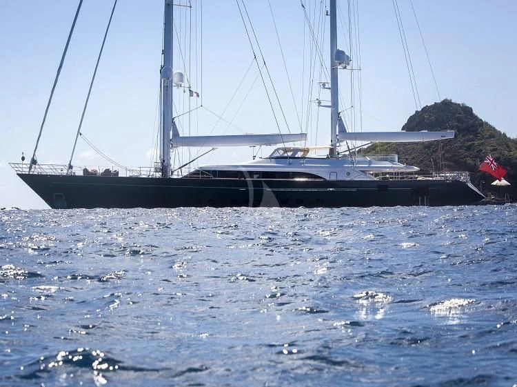 a boat on the water aboard PANTHALASSA Yacht for Sale