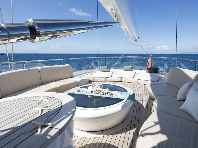 a boat on the water aboard PANTHALASSA Yacht for Sale
