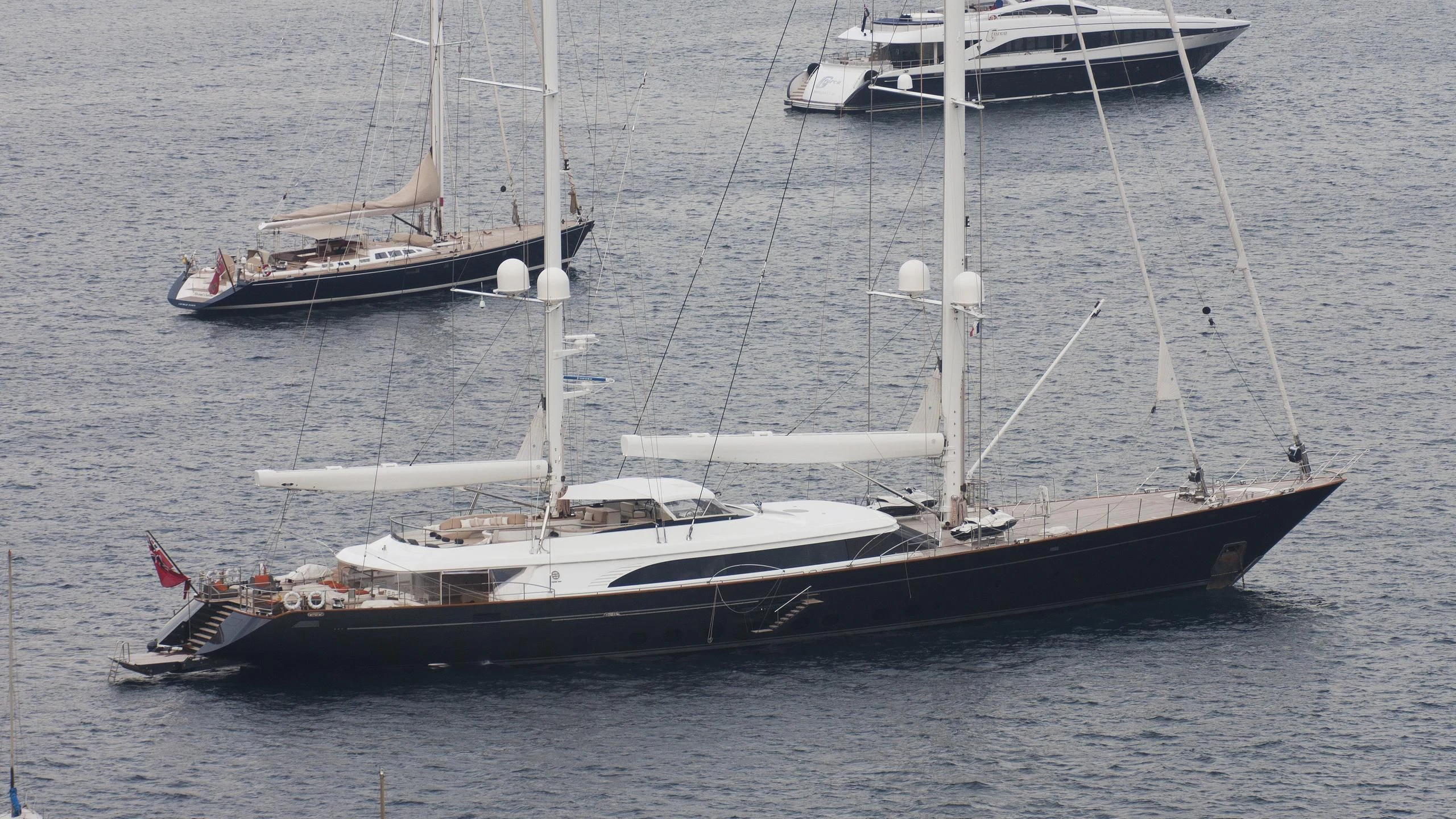 a boat in the water aboard PANTHALASSA Yacht for Sale