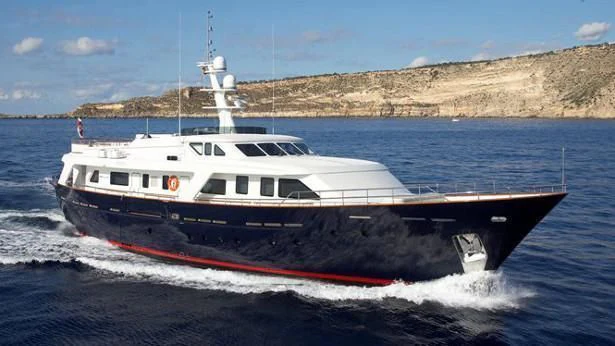 a boat on the water aboard POKROV Yacht for Sale