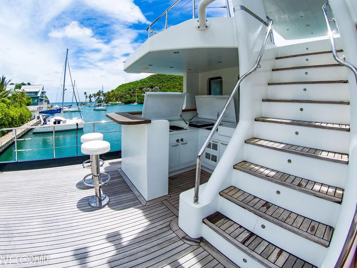 a white staircase on a boat aboard MARIS STELLA Yacht for Sale