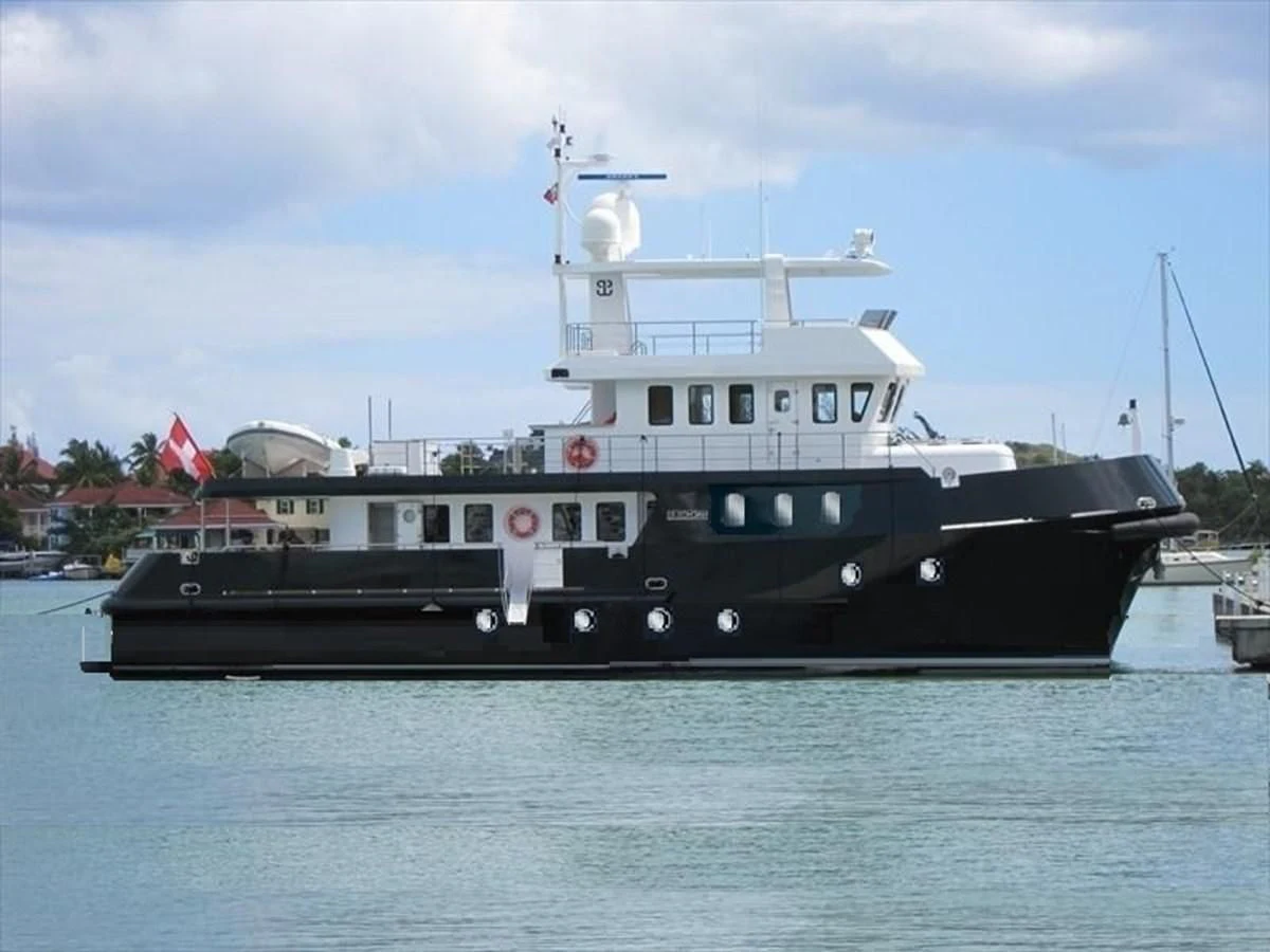 a large ship docked aboard MARIS STELLA Yacht for Sale