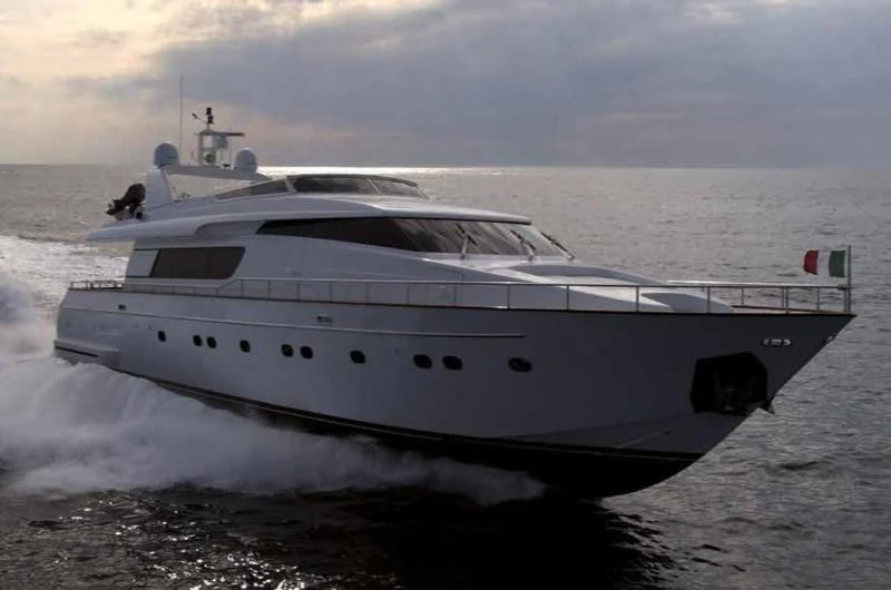 a white yacht on the water aboard MARIS STELLA Yacht for Sale