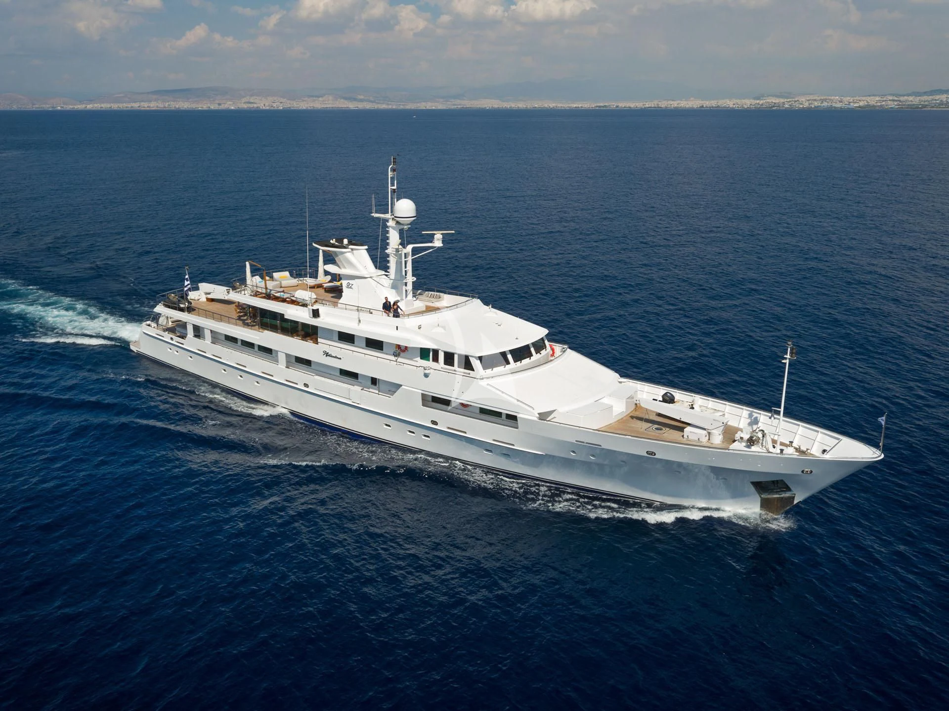 a large white ship in the water aboard O'NATALINA Yacht for Sale