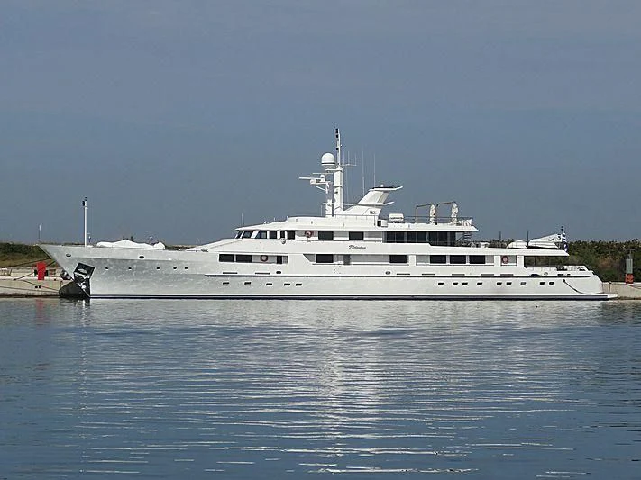 a large white yacht aboard O'NATALINA Yacht for Sale