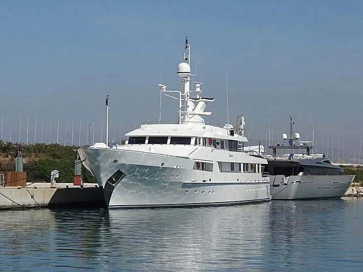 a couple of large white boats aboard O'NATALINA Yacht for Sale