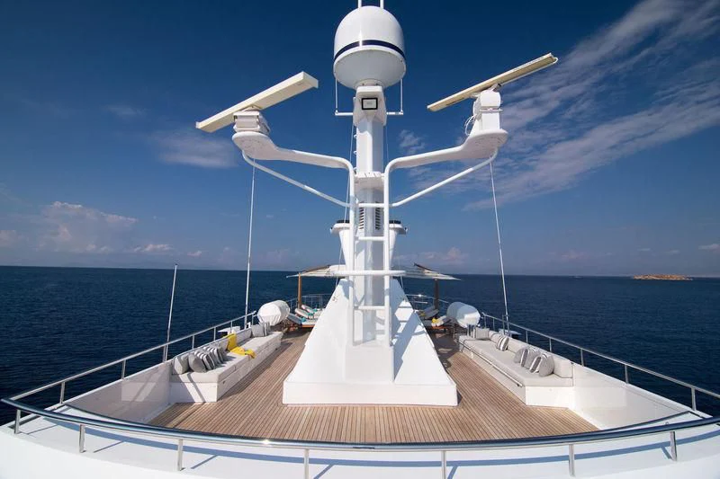 a white tower on a boat aboard O'NATALINA Yacht for Sale