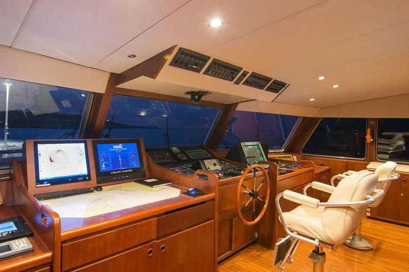 a room with computers and monitors aboard O'NATALINA Yacht for Sale