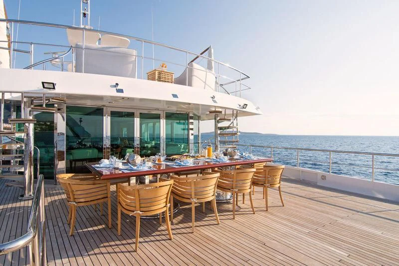 a boat on a dock aboard O'NATALINA Yacht for Sale