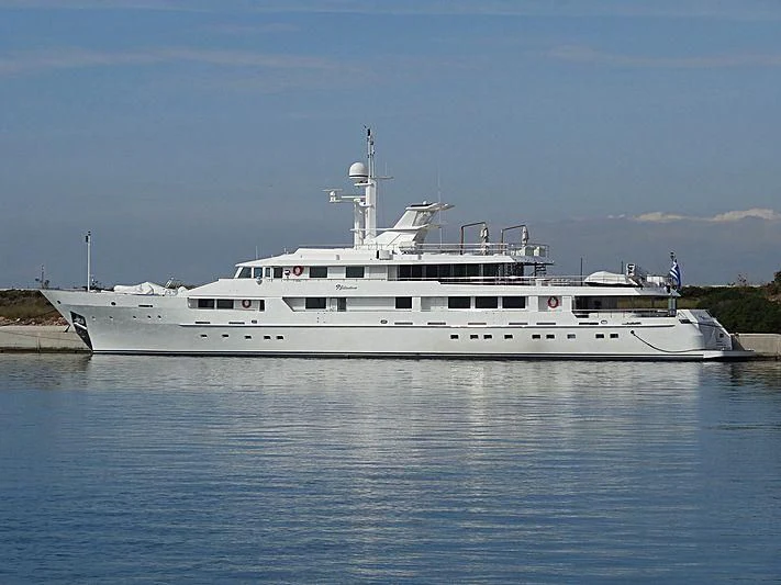 a large white boat in the water aboard O'NATALINA Yacht for Sale