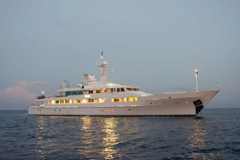 a large ship in the water aboard O'NATALINA Yacht for Sale