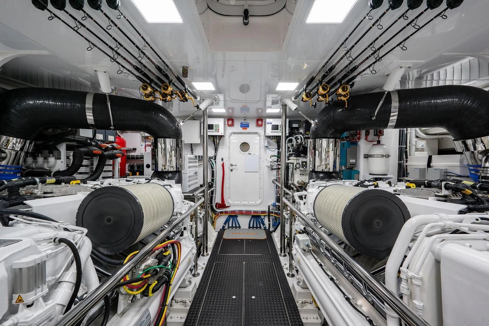a large machine in a room aboard OBSESSION Yacht for Sale