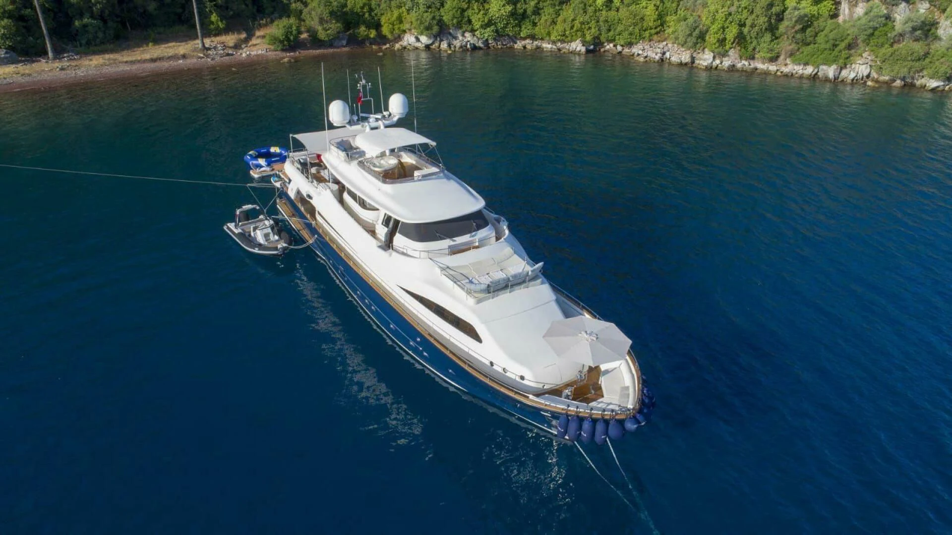 a boat on the water aboard HAG Yacht for Sale