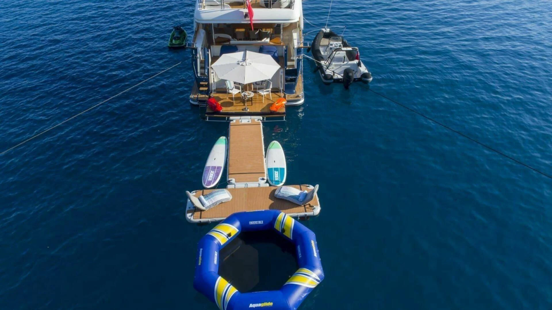 boats in the water aboard HAG Yacht for Sale