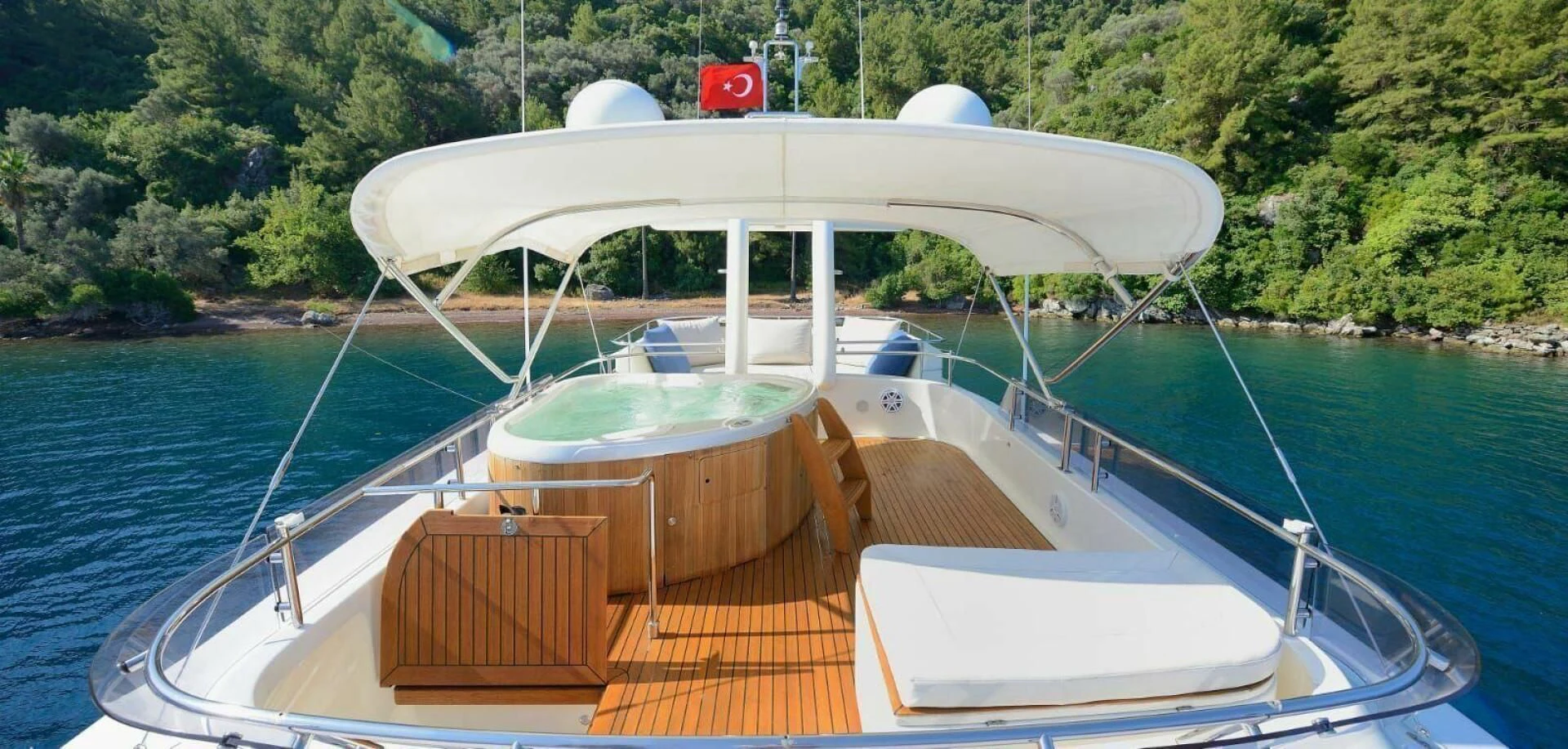 a boat on the water aboard HAG Yacht for Sale