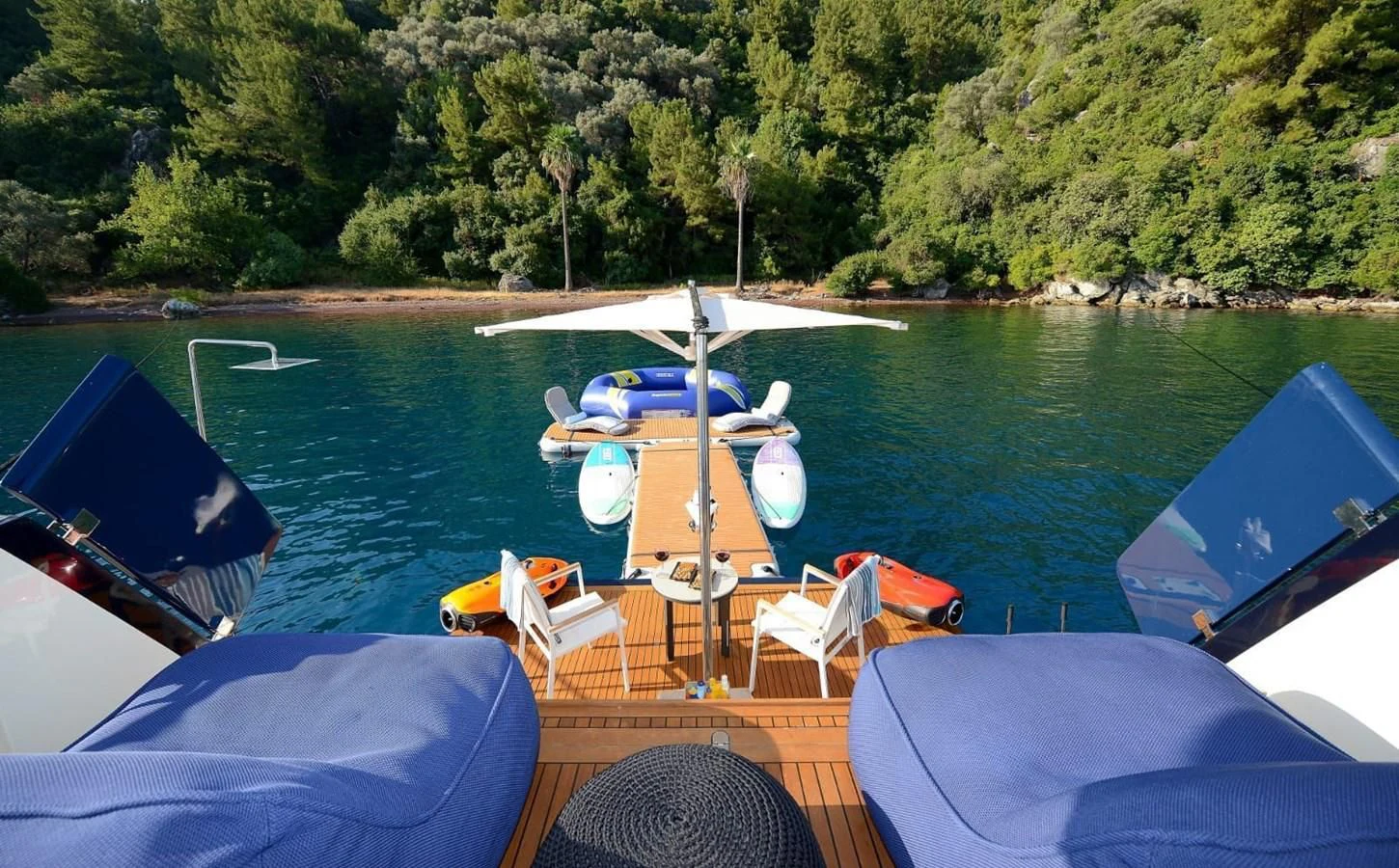 a group of boats on a lake aboard HAG Yacht for Sale
