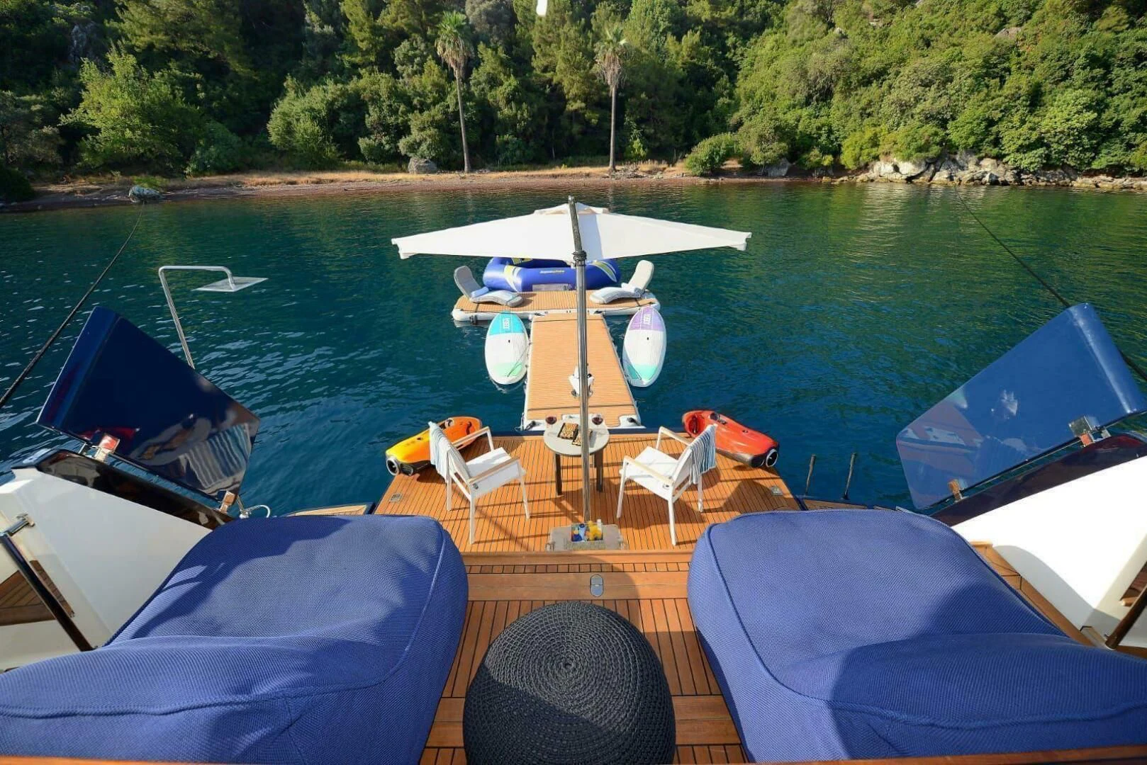 a boat on the water aboard HAG Yacht for Sale