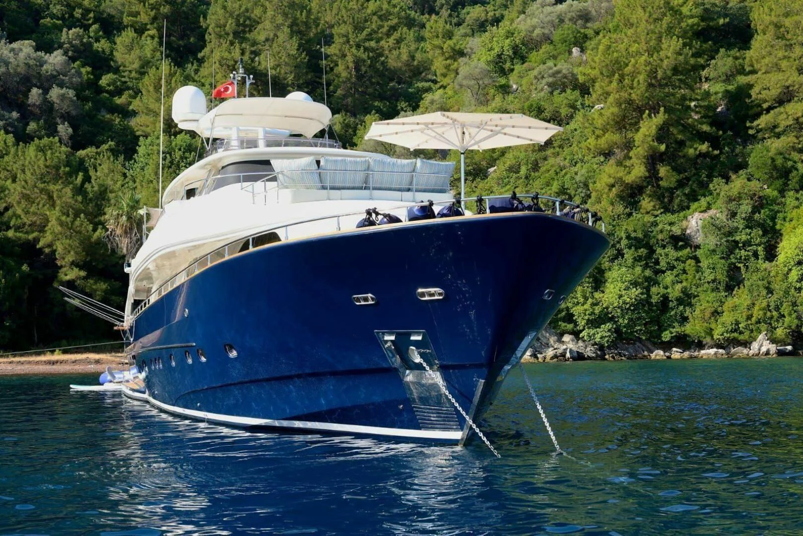 a boat in the water aboard HAG Yacht for Sale