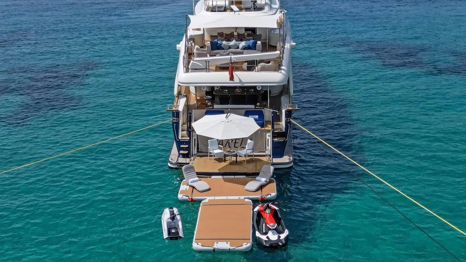 a boat with people on it aboard HAG Yacht for Sale