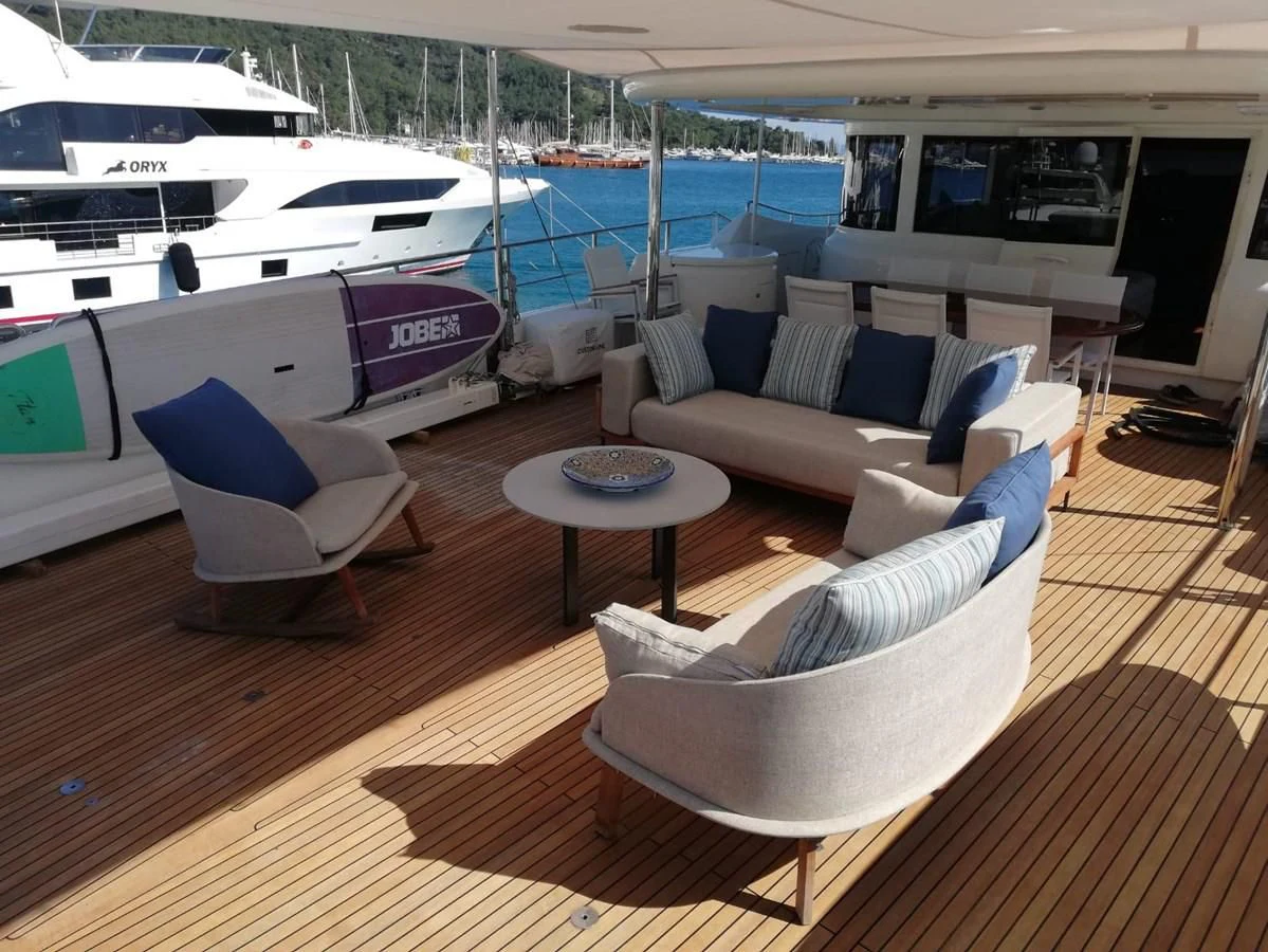 a boat on the water aboard HAG Yacht for Sale