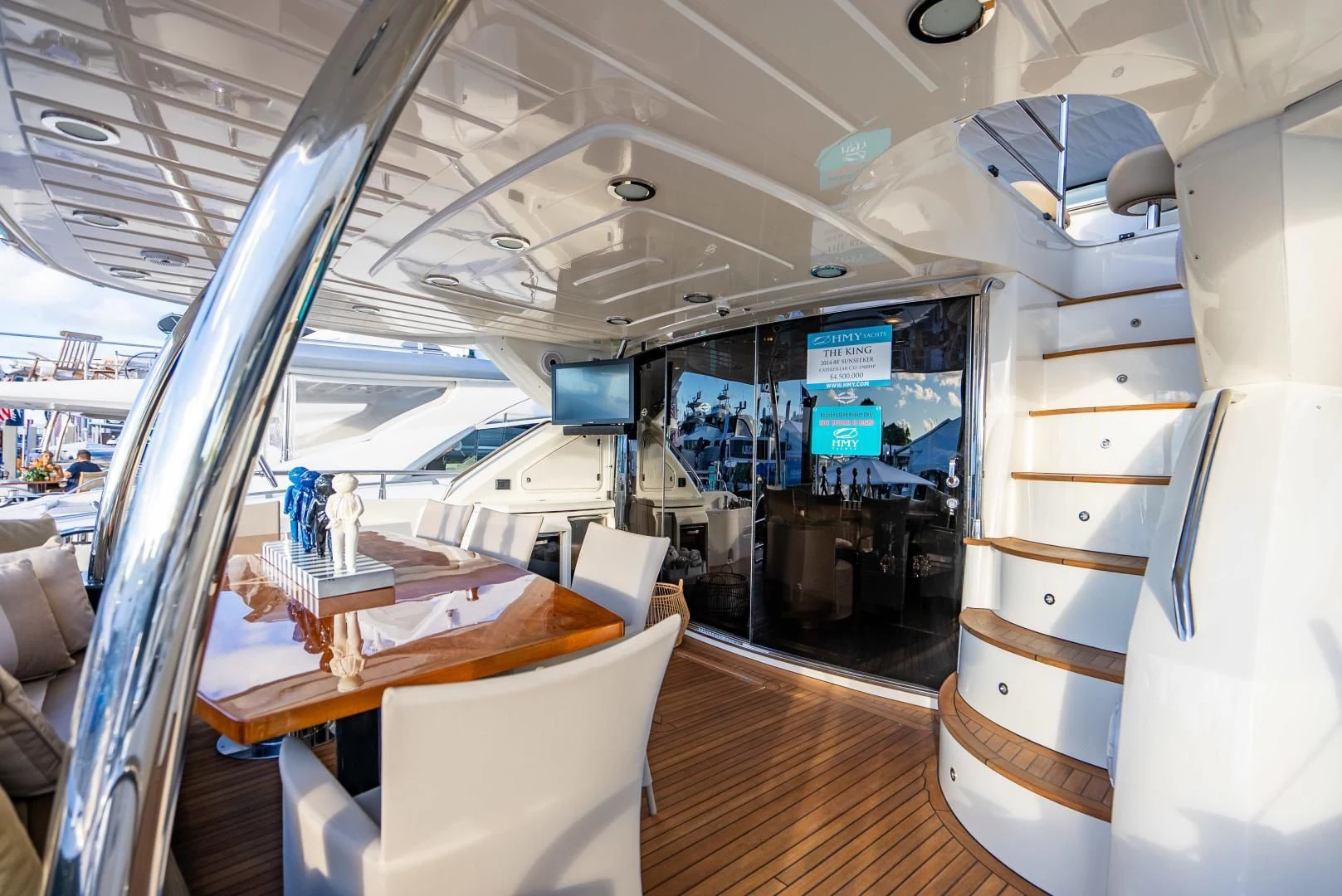 inside of a space ship aboard THE KING Yacht for Sale