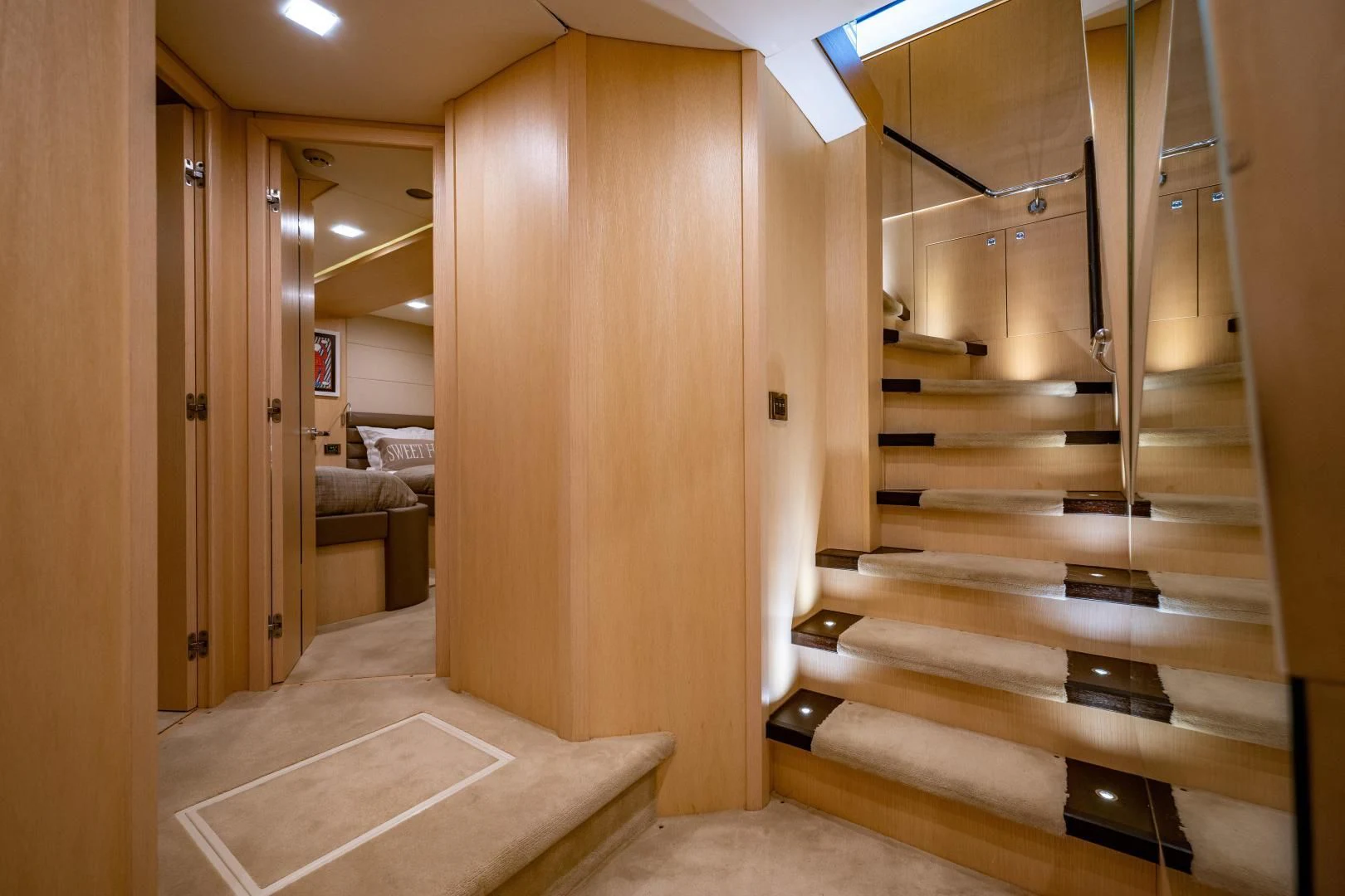 a room with a large closet aboard THE KING Yacht for Sale