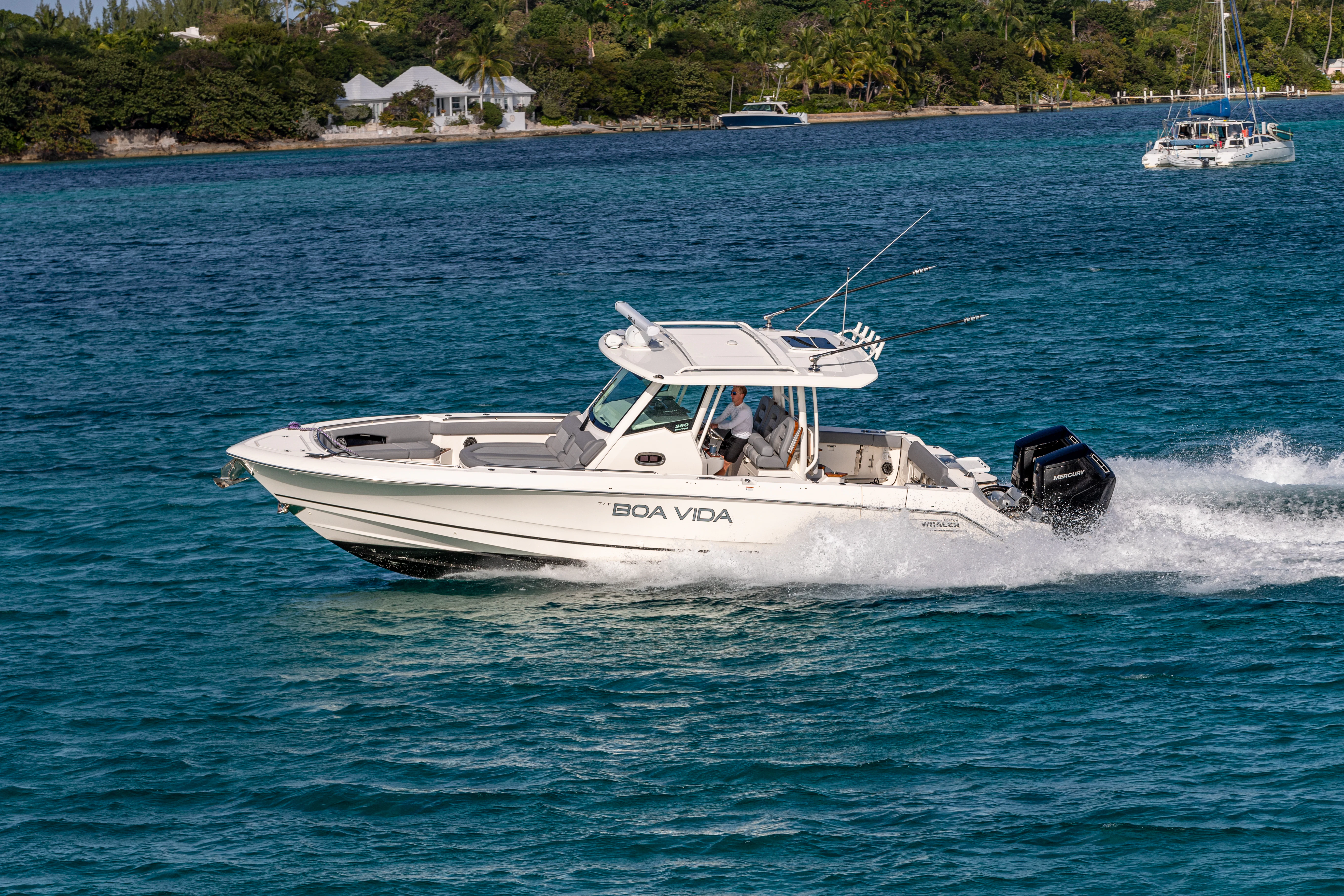 a boat on the water aboard BOA VIDA Yacht for Sale