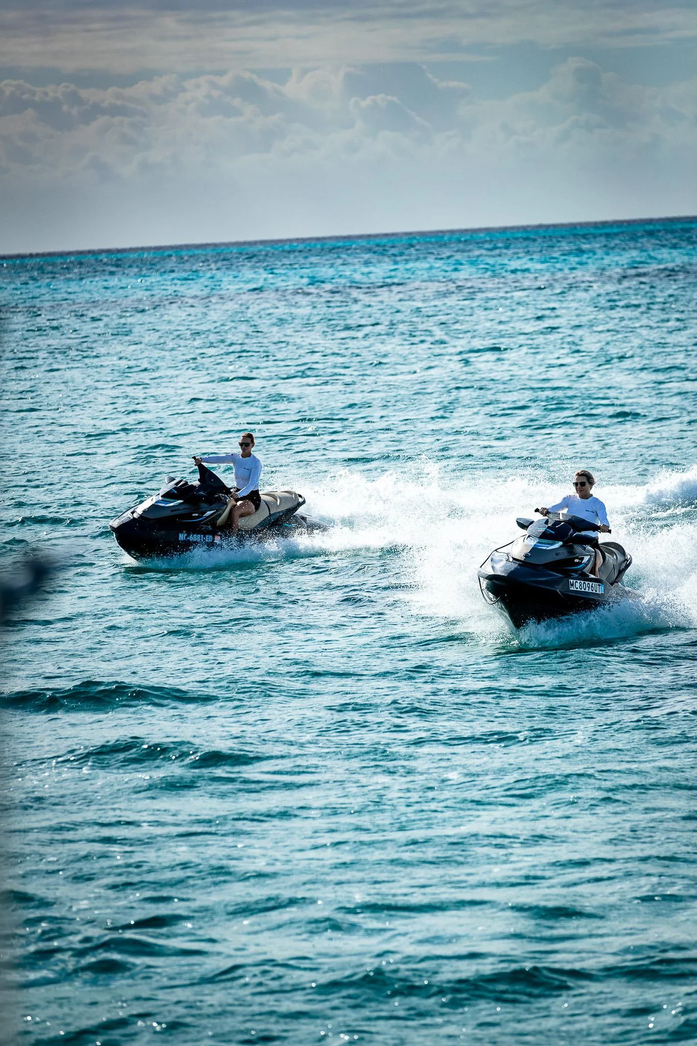 a couple of people in a boat aboard BOA VIDA Yacht for Sale