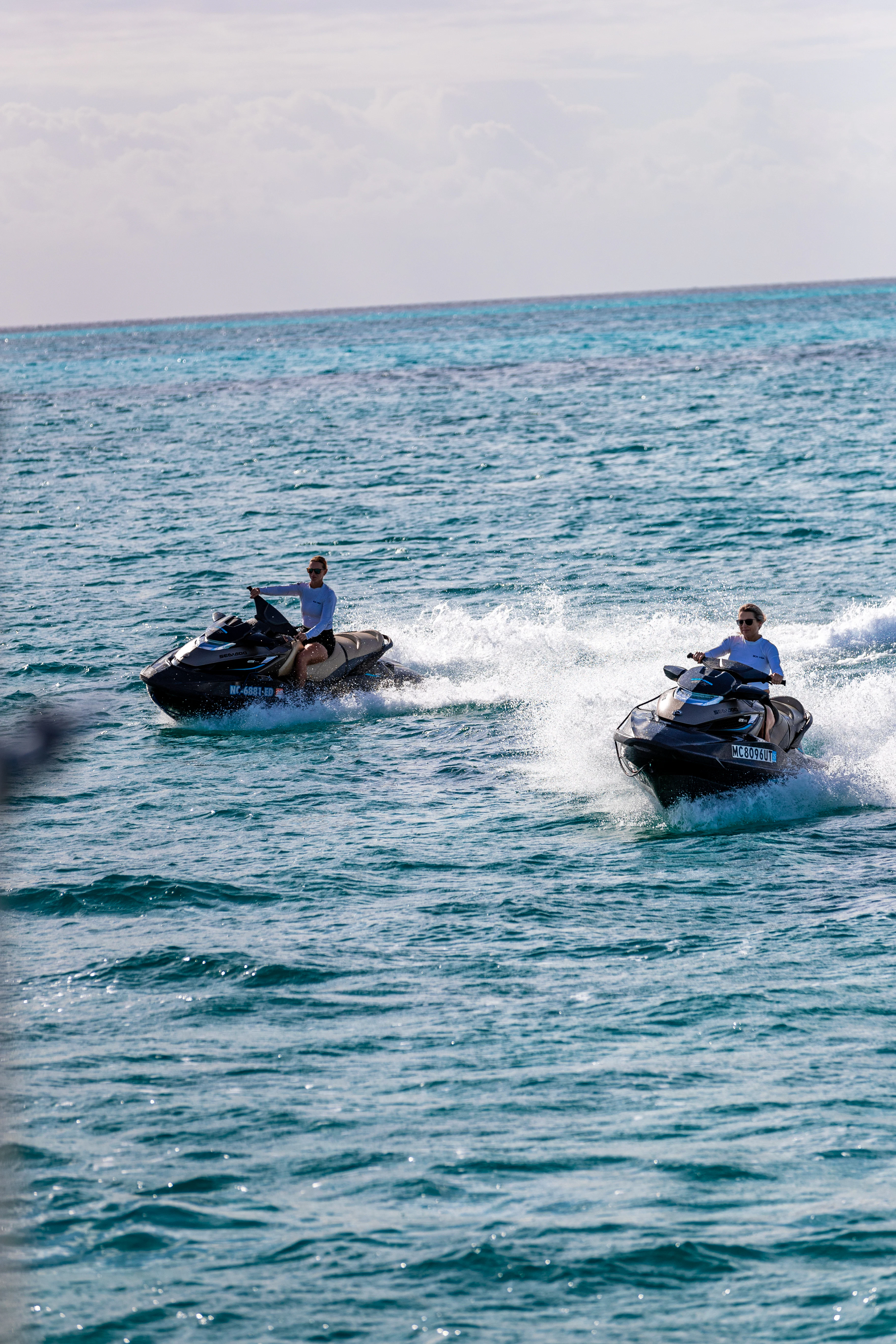 a couple of people in a boat aboard BOA VIDA Yacht for Sale