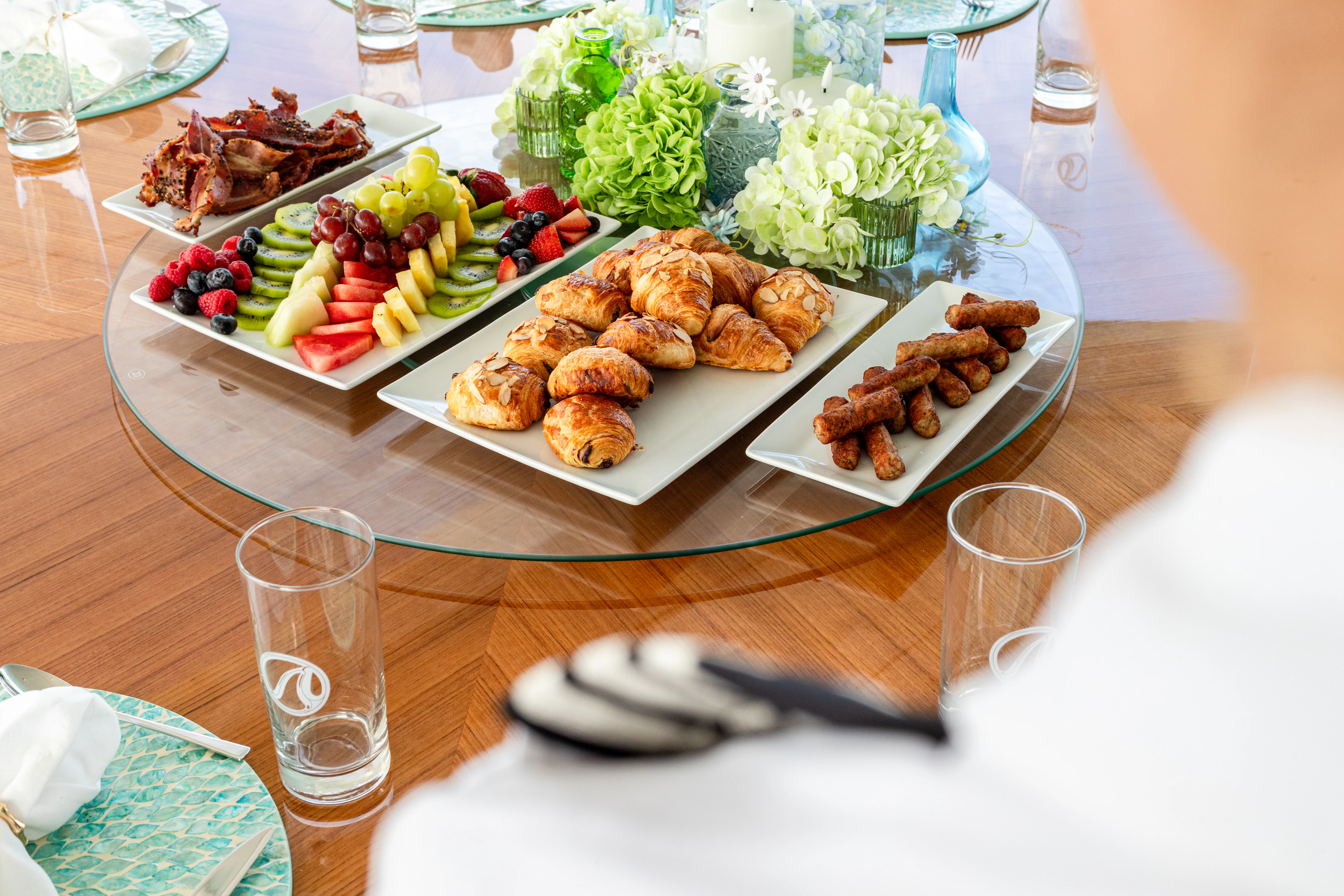 a plate of food aboard BOA VIDA Yacht for Sale