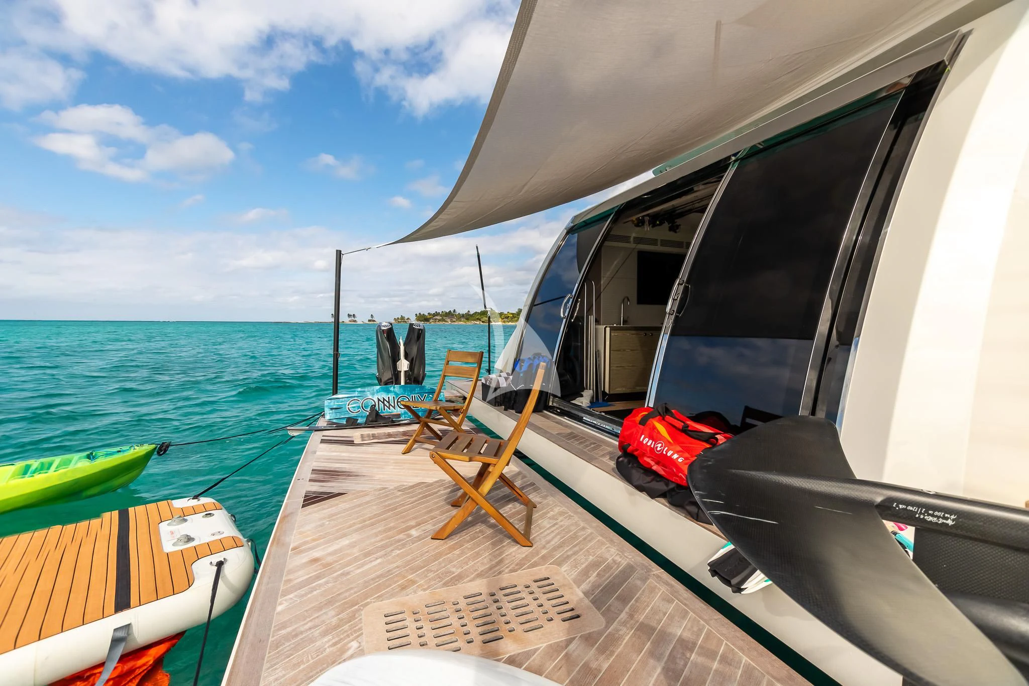 a boat on the water aboard BOA VIDA Yacht for Sale