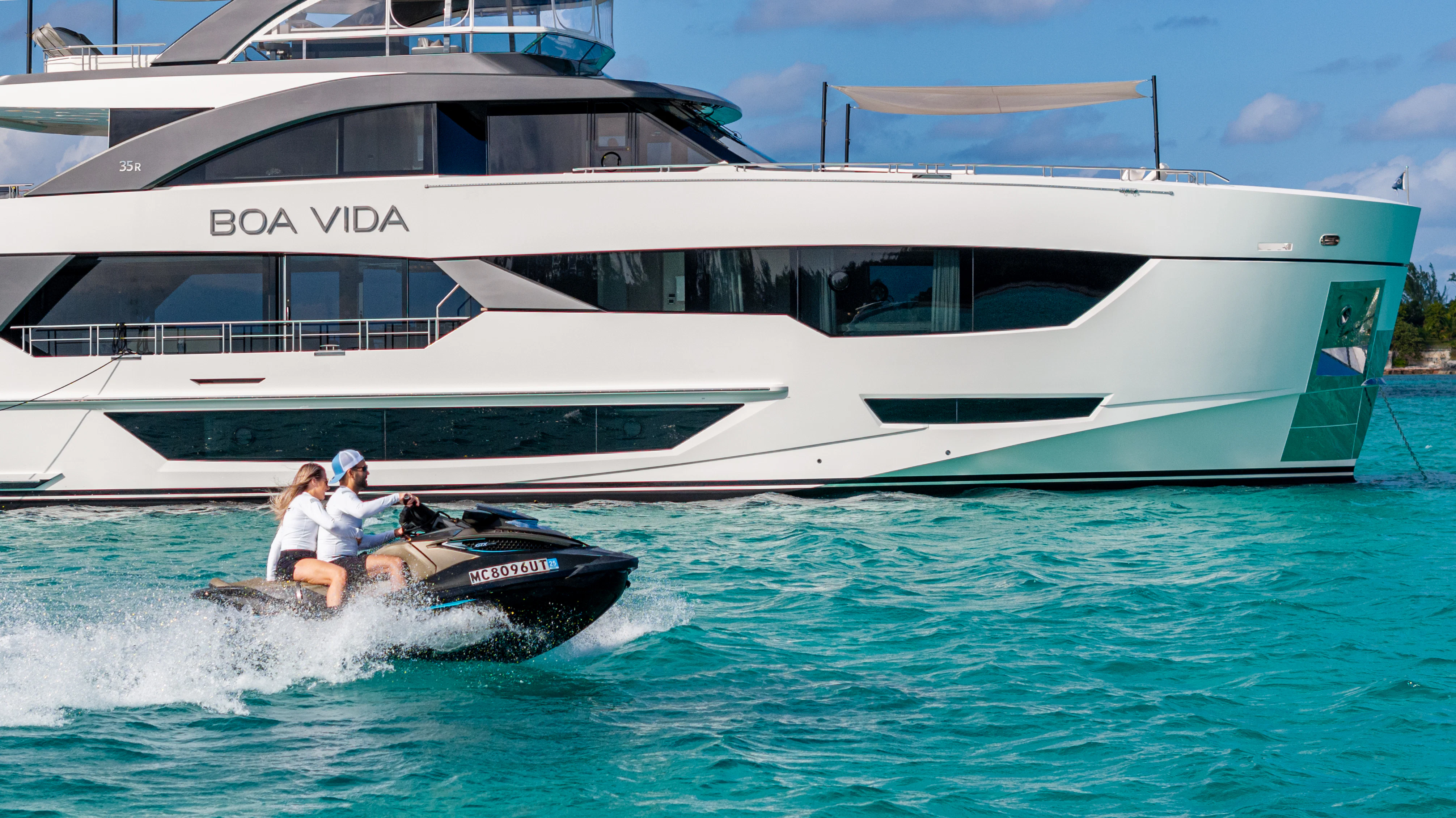 a group of people on a boat aboard BOA VIDA Yacht for Sale