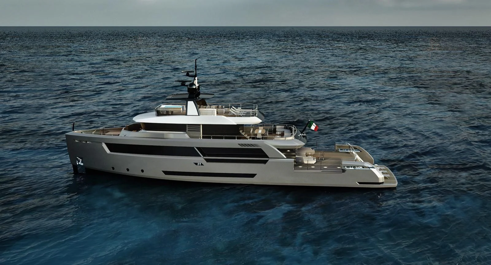 a white yacht in the ocean aboard LEVANTE 33 Yacht for Sale