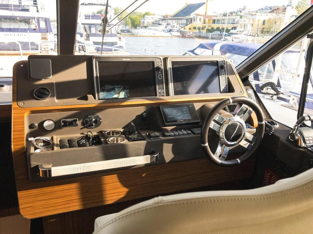 the inside of a car aboard MAGELLANO 66 Yacht for Sale