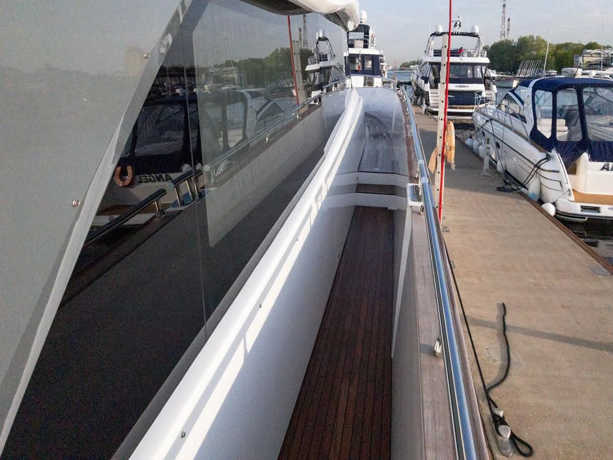 a group of boats are parked in a harbor aboard MAGELLANO 66 Yacht for Sale