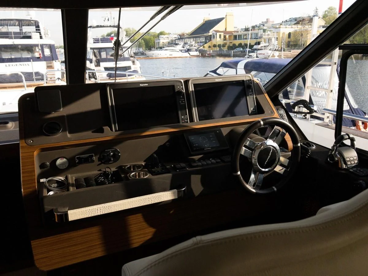 inside of a car aboard MAGELLANO 66 Yacht for Sale