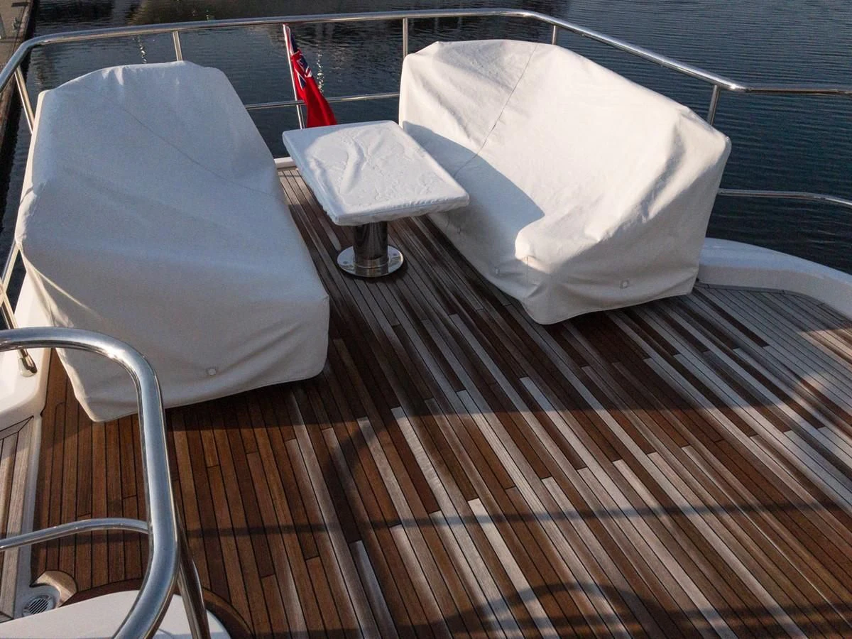 a white bag on a metal rack aboard MAGELLANO 66 Yacht for Sale