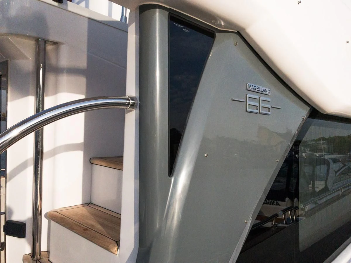 a large silver machine aboard MAGELLANO 66 Yacht for Sale