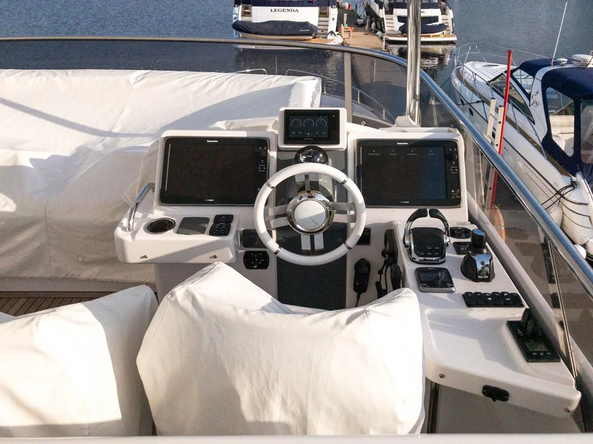 the inside of a car aboard MAGELLANO 66 Yacht for Sale