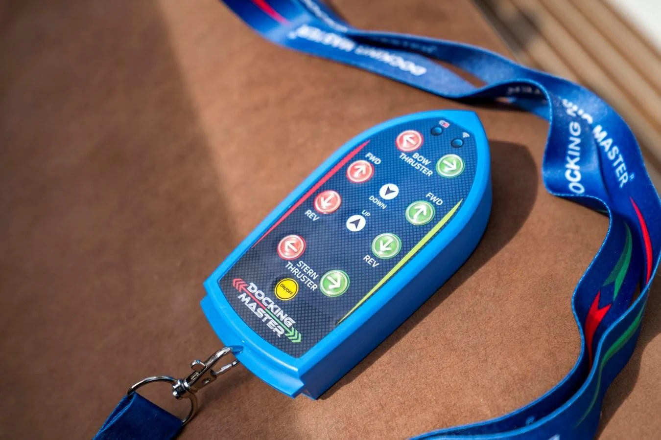 a blue and white cell phone aboard KNOTORIOUS IV Yacht for Sale